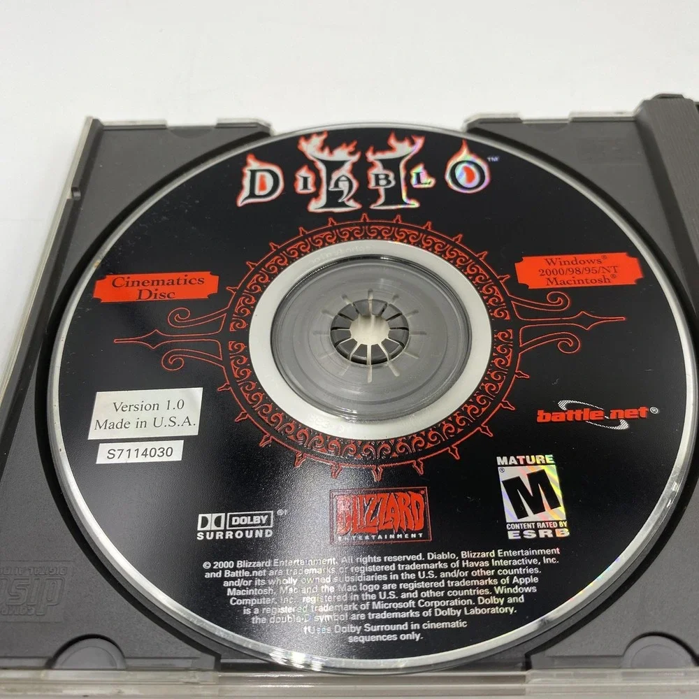 Vintage Diablo II PC‎ Mac CD-ROM 3 Disc Set Blizzard Jewel Case v1.03
